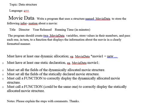 Movie Data Structure C++ - Ziviw