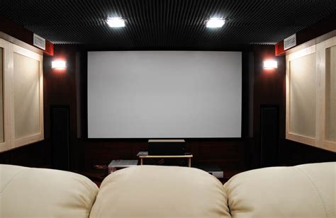 movie theater screen and projector