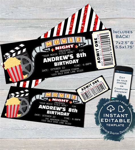 Free Printable Invitation Movie Ticket Stub Frugalful