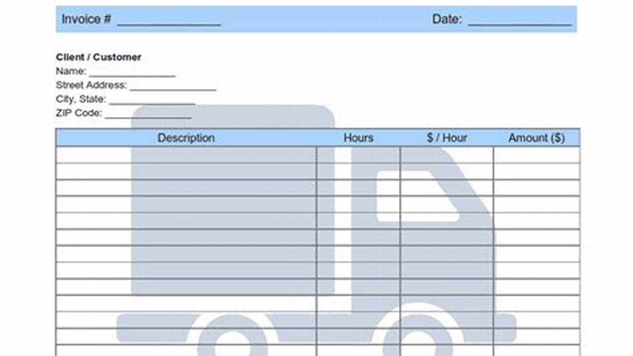 Moving Invoice Sample: Create a Professional Invoice for Your Moving Services
