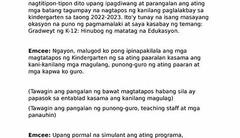 Moving Up Closing Remarks 20 Virtual Ceremony Script Tagalog Example