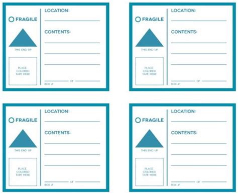 moving box label template