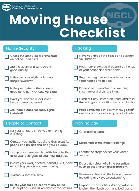 moving house utilities checklist uk