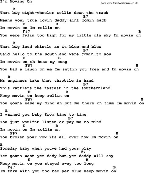 Skiffle Lyrics for Moving On