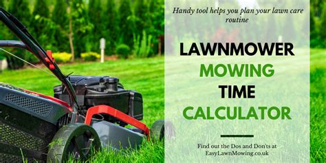 Mowing Calculator Estimate Time to Mow