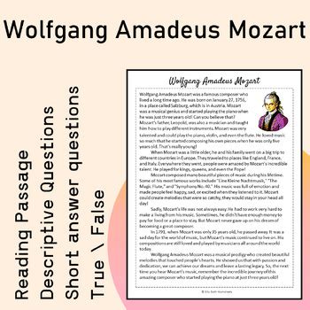 Mozart Biography Printable Sheet