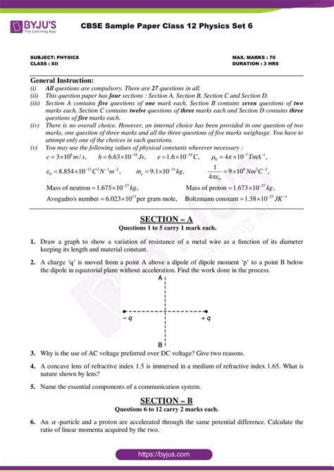 mp board class 12 physics paper