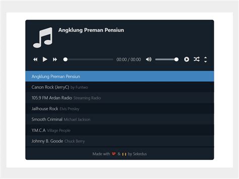 Mp3 Player Html Codepen