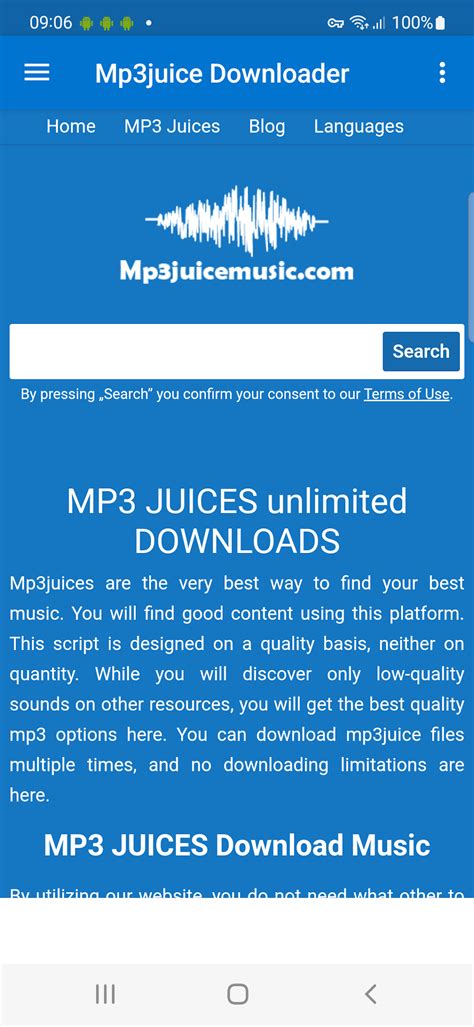 mp3juice Interface