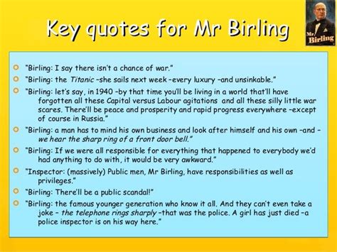 mr birling every man for himself quote