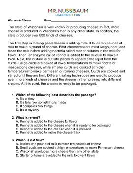 Mr Nussbaum Printable Reading Comprehension