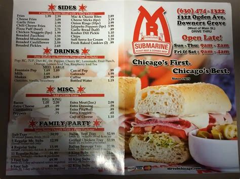 mr.submarine menu
