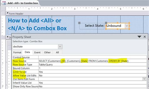 Ms Access Combo Box Control Source Vs Row Source