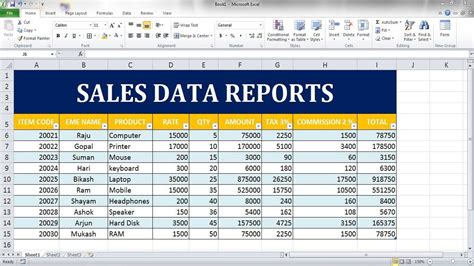 ms excel data examples