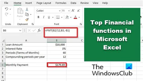 ms excel financial functions