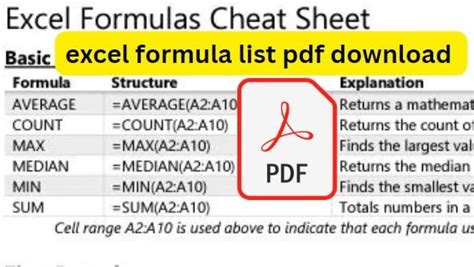 ms excel formulas with examples pdf free download