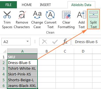 ms excel split string by delimiter