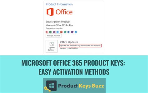 ms office 365 activation key text