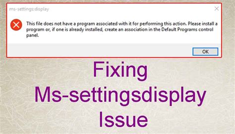 ms settings display no app associated