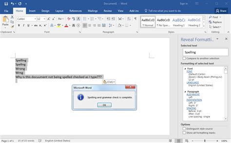 ms word 365 spell check not working