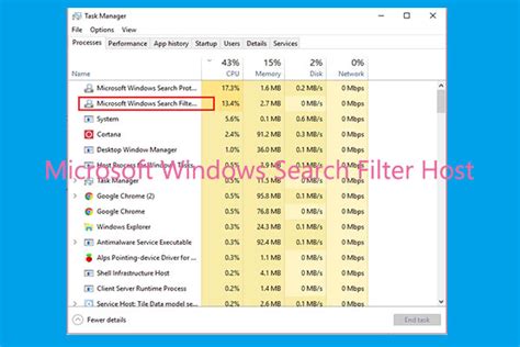 [SOLVED] Microsoft Windows Search Filter Host High CPU (100 Working) wingeek