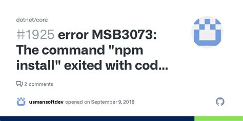 msb3073 the command exited with code 1