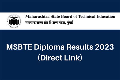 msbte diploma results 2023
