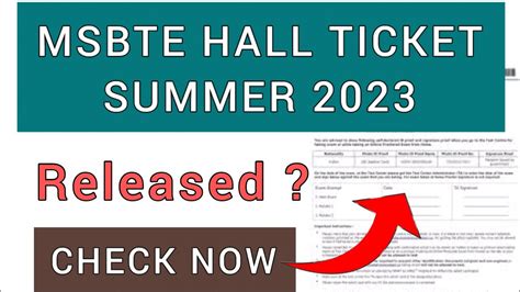 msbte hall ticket summer 2023