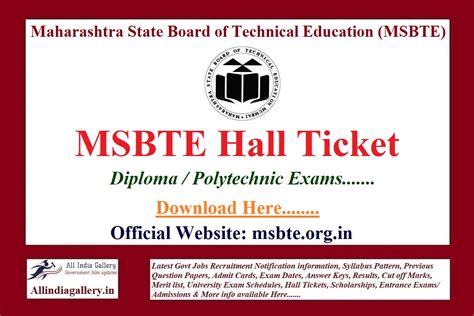 msbte org hall ticket