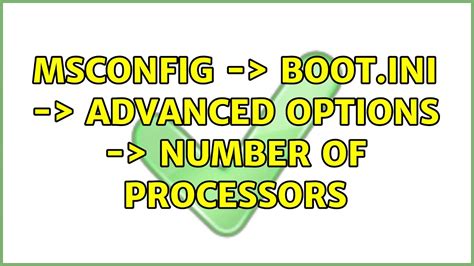 msconfig boot number of processors