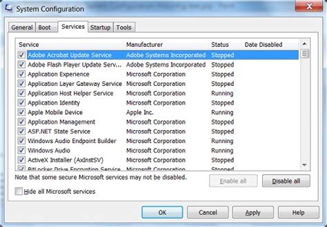 msconfig exe systemstart