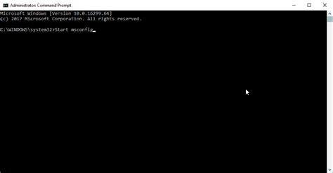 msconfig in command prompt