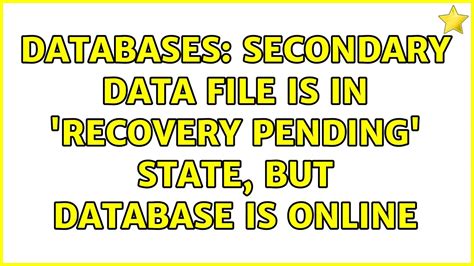 msdb in recovery pending state