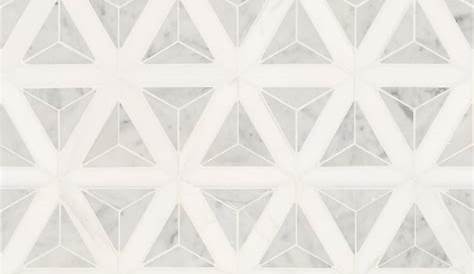 Carrara White Faceted Polished Pattern Wall Tile Glass Mosiac
