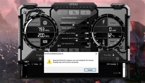 msi afterburner required directx runtime