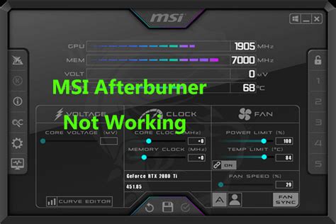 msi afterburner side by side error windows 10