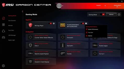 msi dragon center wont update