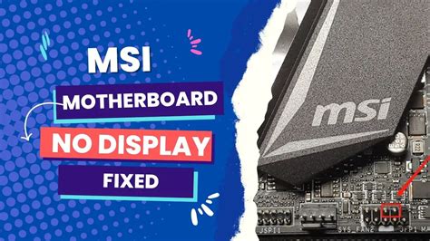 msi motherboard no display