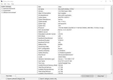 msinfo32 system summary