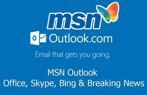 msn outlook hotmail office skype bing