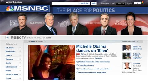 msnbc news web page