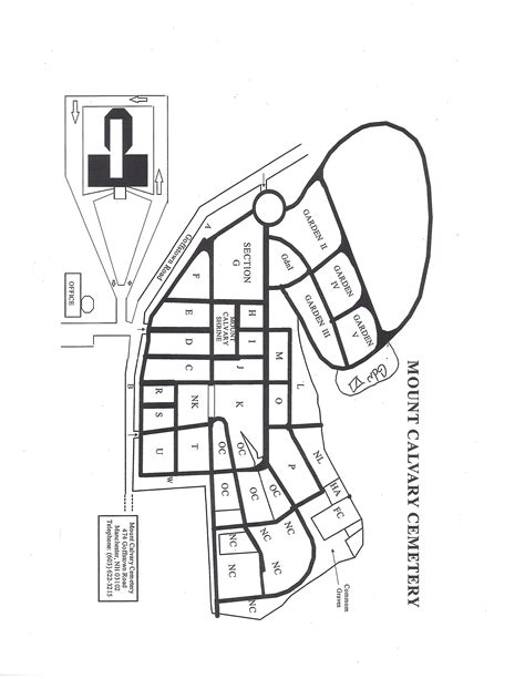 Mt Calvary Cemetery Map