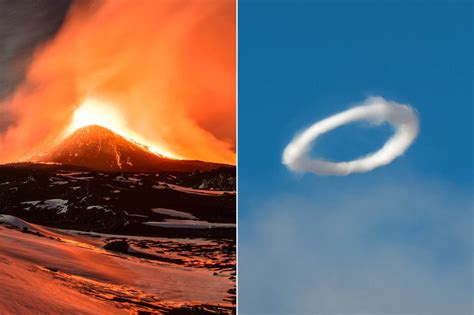 mt etna blowing smoke rings