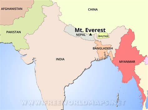 mt everest world map