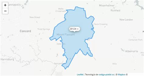 Mt Pleasant Zip Code Nc