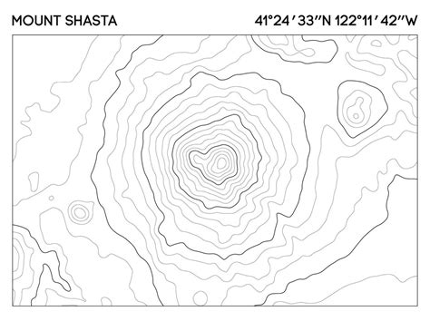 Mt Shasta Map Print / Topographic Map Wall Decor / Custom Size Etsy