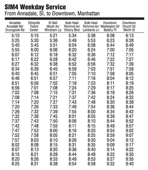 mta train and bus schedules