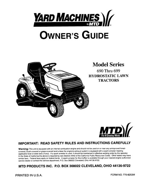 Mtd Lawn Tractor Owners Manual