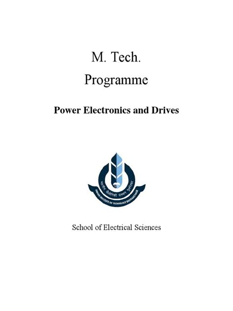 Mtech In Power Electronics And Drives