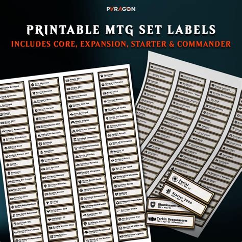 Mtg Set Labels Printable